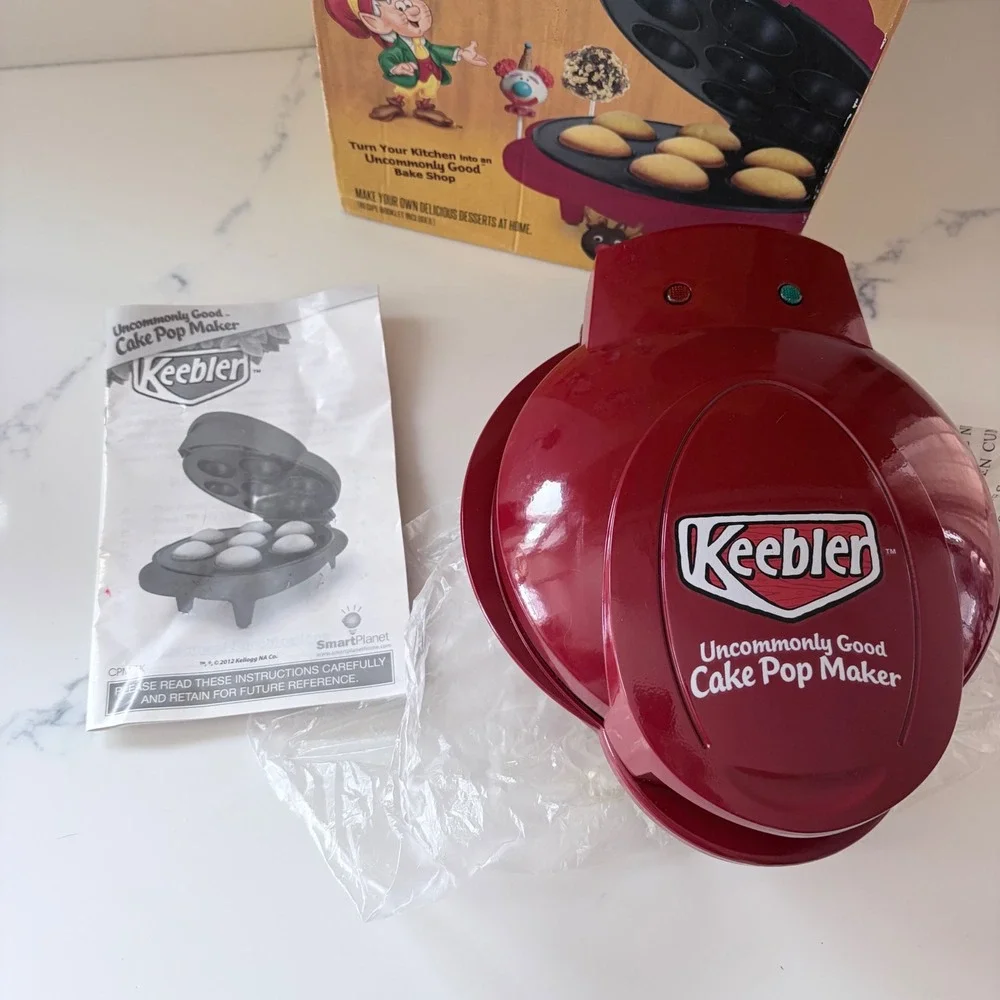 Keebler Uncommonly Good Cake Pop Maker Red Smart Planet CPM-1K Non-Stick Baking
